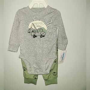Carter's Gray and Green Baby Set 6m